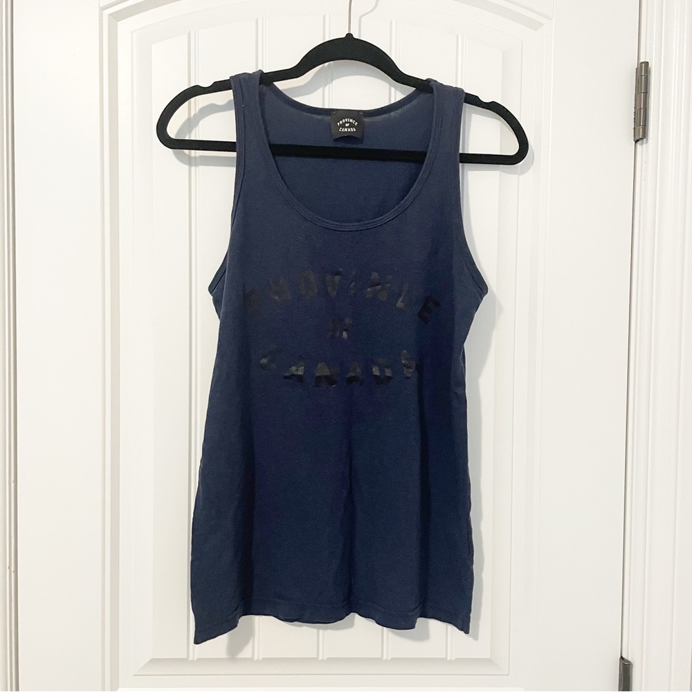 Province of Canada Navy Logo Tank Top Size Small
